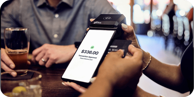 Tap-to-pay transaction on a modern POS